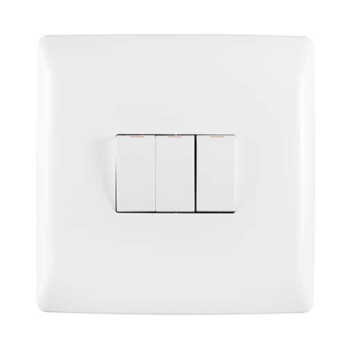 Crabtree Diamond 3 Lever Light Switch 100Mm X 100Mm