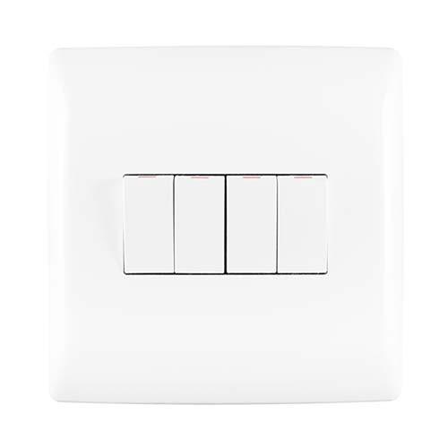 Crabtree Diamond 4 Lever Light Switch 100Mm X 100Mm