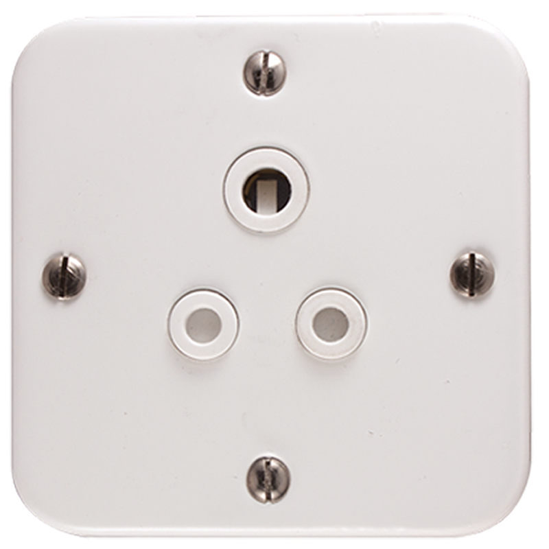 Crabtree Classic Industrial Single Socket 164-3 (6A) Unswitched Surface Mount, White
