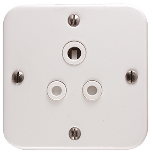Crabtree Classic Industrial Single Socket 164-3 (6A) Unswitched Surface Mount, White