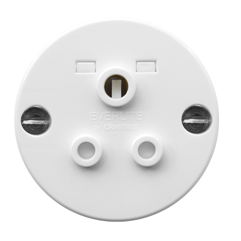 Crabtree Classic Single 164-3 (6A) Socket on Round Conduit Box with Large Terminals