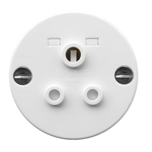 Crabtree Classic Single 164-3 (6A) Socket on Round Conduit Box with Large Terminals