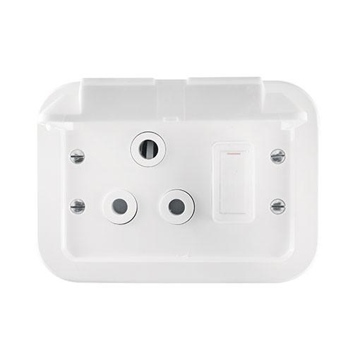 Crabtree Classic Industrial Single Switched Socket - Weatherproof Surface Box