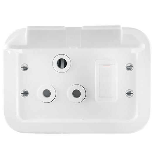 Crabtree Classic Industrial Single STD164-1 Switched Socket on Weatherproof Surface Box