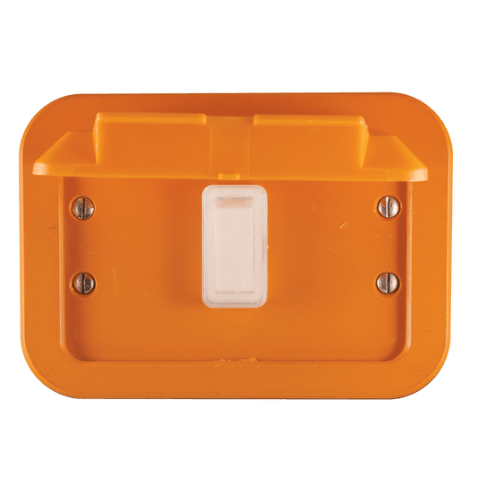 Crabtree Classic Industrial 1 Lever 1 Way Switch on 119x83 Weatherproof Orange