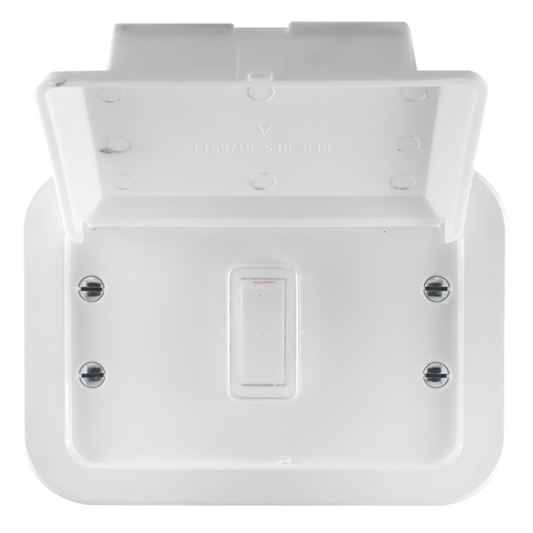 Crabtree Classic 1 Lever 1 Way Industrial Switch on 119x83 Weatherproof Surface Box