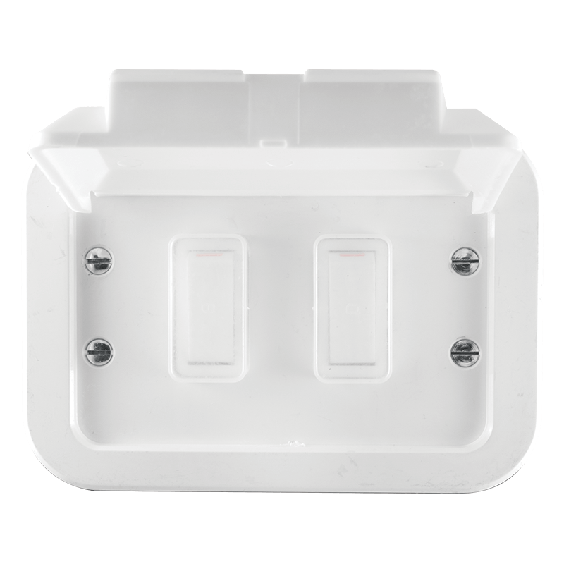 Classic Industrial 2 Lever 1×1 plus 1×2 Way Switch on 119×83 Weatherproof Surface Box