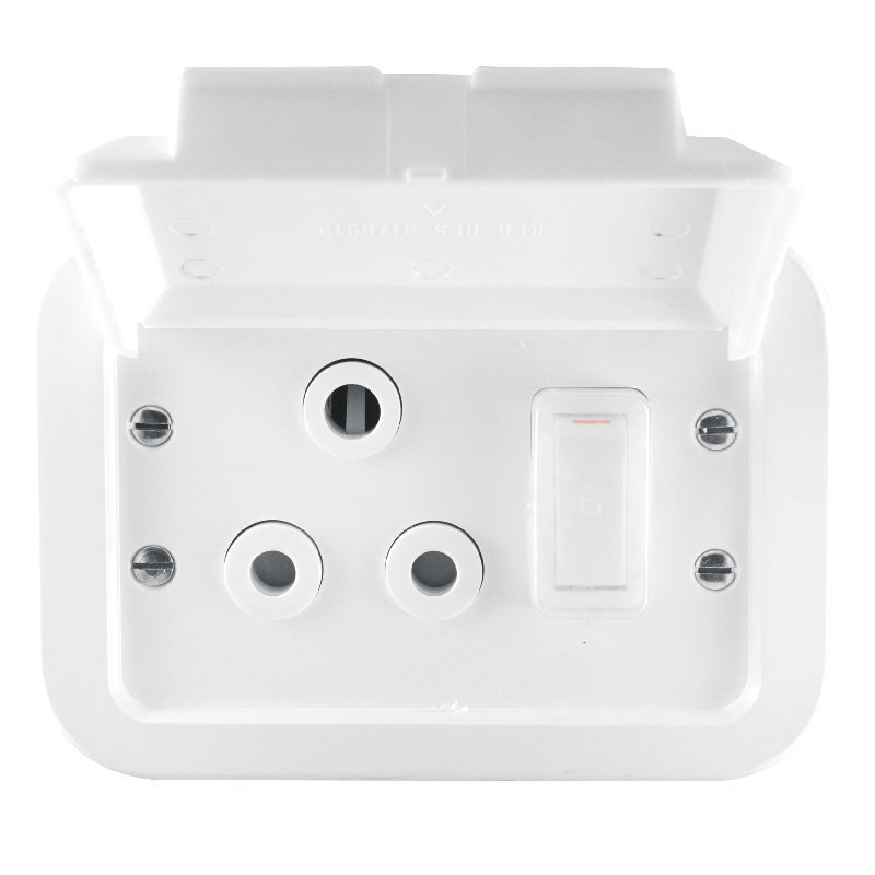 Crabtree Classic Industrial Single STD 164-1 Socket on Weatherproof Plastic Surface Box