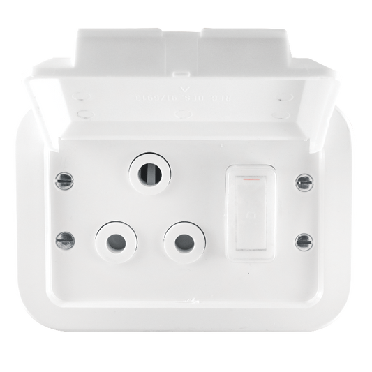 Crabtree Classic Industrial Single STD 164-1 Socket on Weatherproof Plastic Surface Box