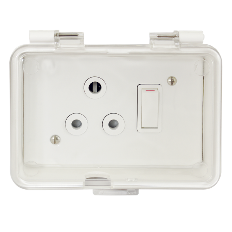 Crabtree Classic Industrial Single STD Socket 164-1 Switched on 137×84 Surface Box
