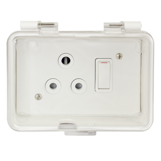 Crabtree Classic Industrial Single STD Socket 164-1 Switched on 137×84 Surface Box