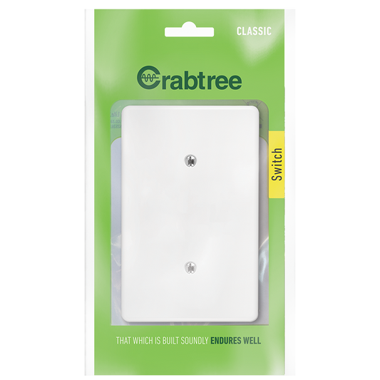 Crabtree Classic Blank Coverplate - Versatile White Finish