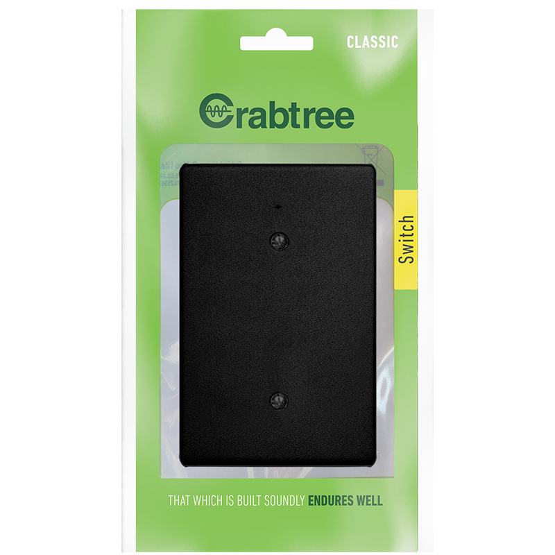 Crabtree Classic Blank Coverplate 50x100, Ferro Grain Finish