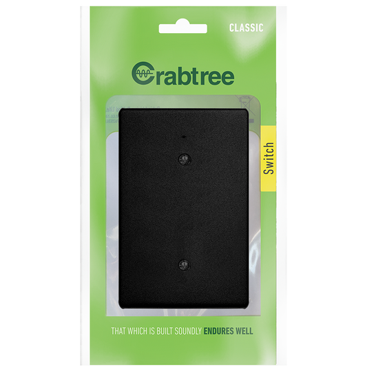 Crabtree Classic Blank Coverplate 50x100, Ferro Grain Finish