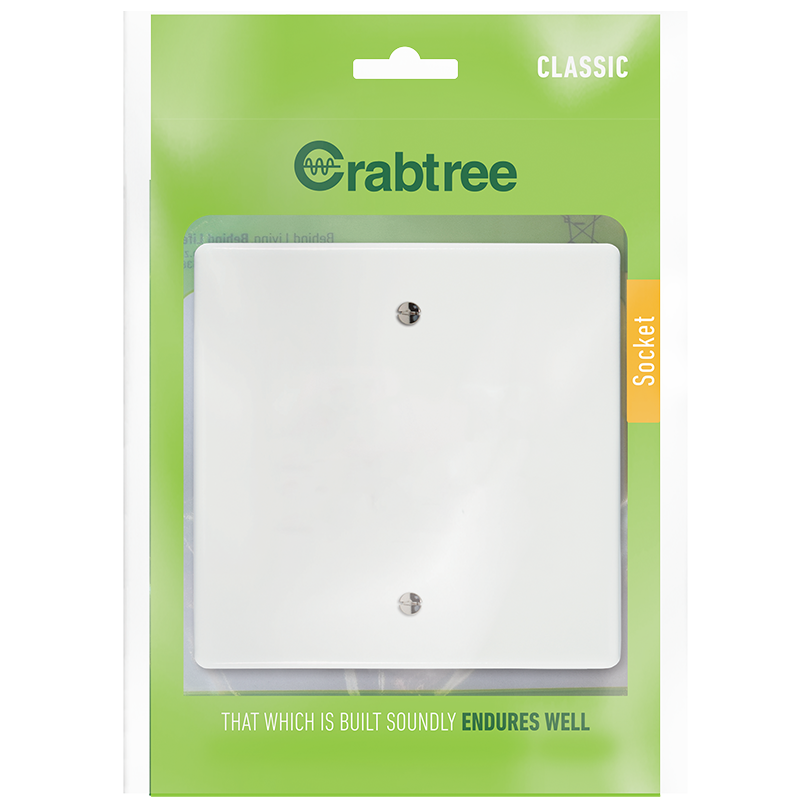 Crabtree Classic 100x100 Blank Coverplate - White Finish