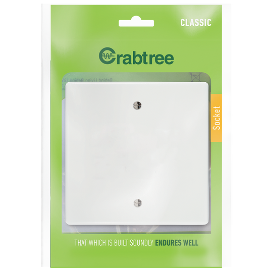 Crabtree Classic 100x100 Blank Coverplate - White Finish