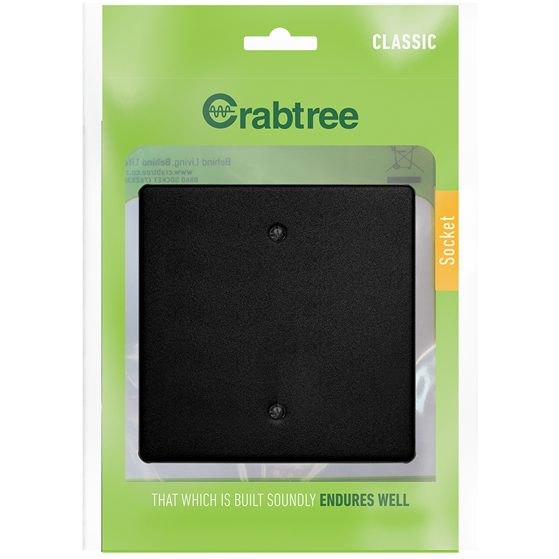 Crabtree Classic Blank Coverplate - Ferro Grain Finish