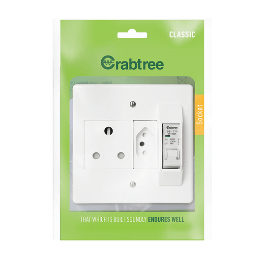 Crabtree Classic Circuit Breaker Socket 1×164-1 + 1×164-2 with Coverplate