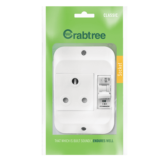 Crabtree Classic Industrial Circuit Breaker 16A Socket on Surface Box
