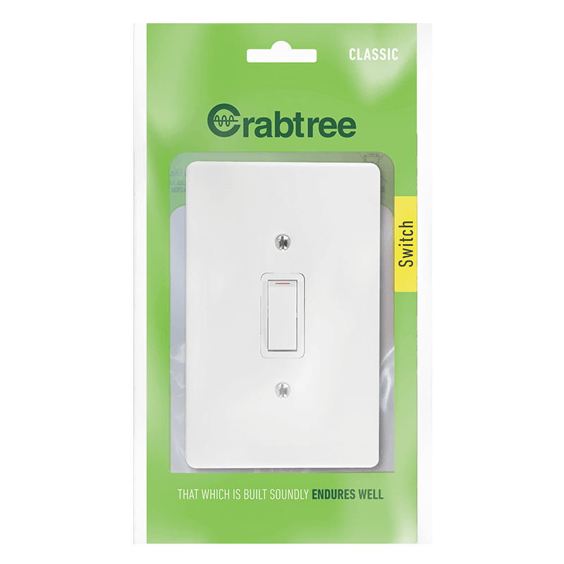 Crabtree Classic 1 Lever 1 Way Switch with Coverplate