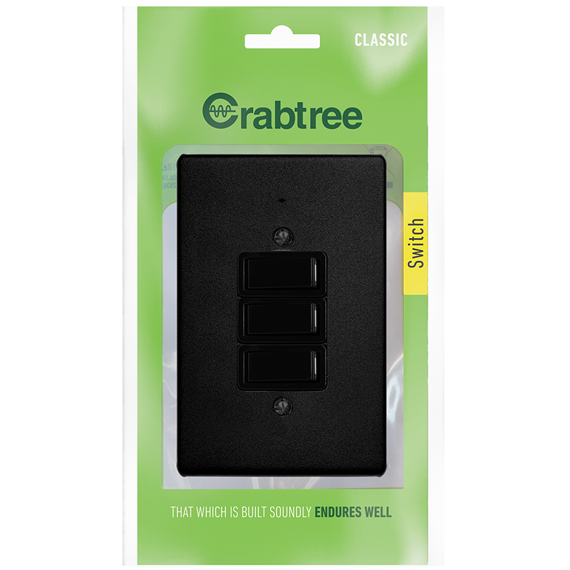 Crabtree Classic 3 Lever 1 Way Switch with Coverplate
