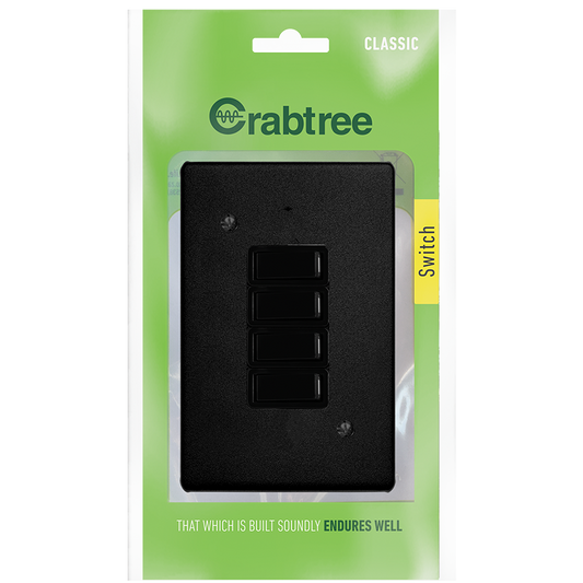 Crabtree Classic 4 Lever 1 Way Switch With Coverplate