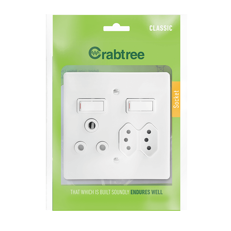 Crabtree Classic Combo Monoblock Socket with Coverplate