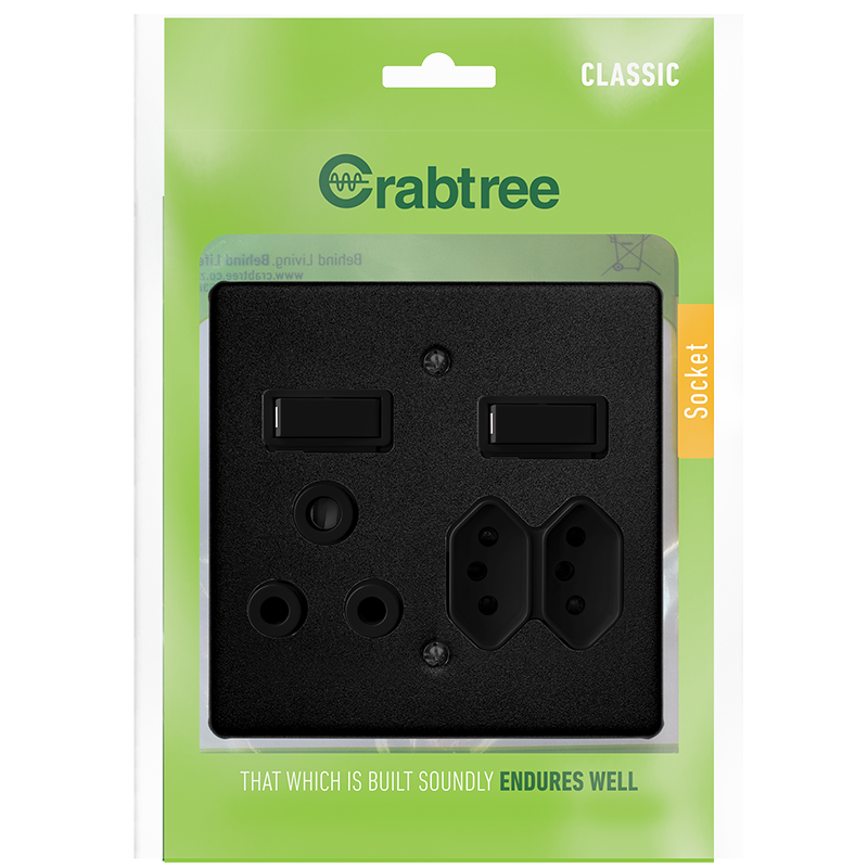 Crabtree Classic Monoblock Combo Socket With Coverplate