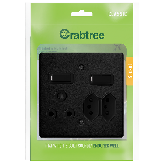 Crabtree Classic Monoblock Combo Socket With Coverplate