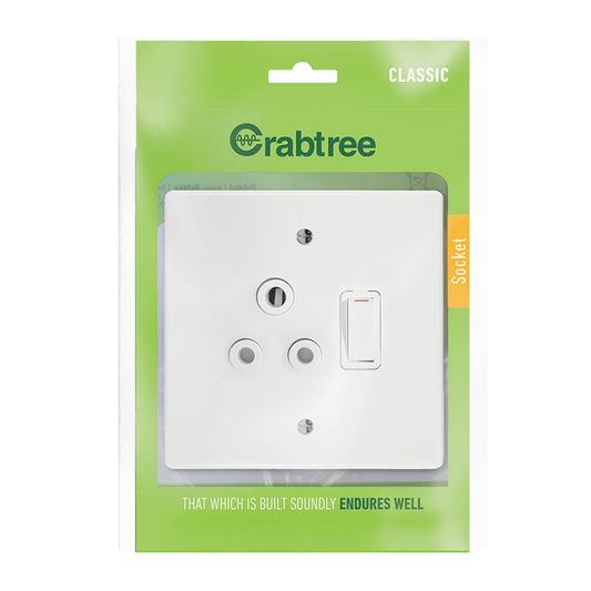 Crabtree Classic Single Monoblock 164-1 Switched Socket with Coverplate