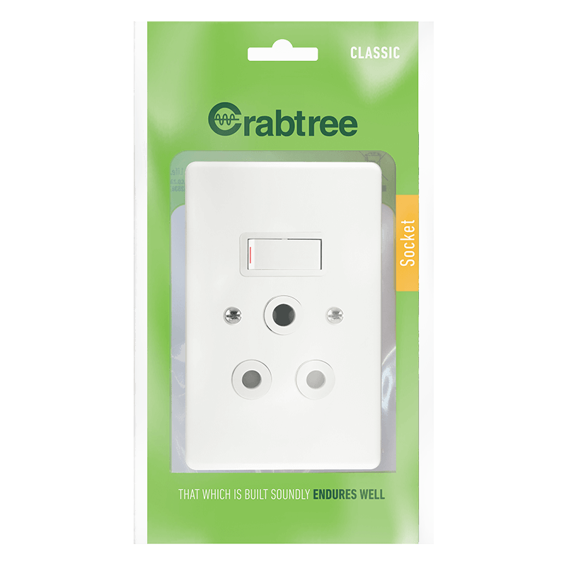 Crabtree Classic Single Socket Vertical with Coverplate