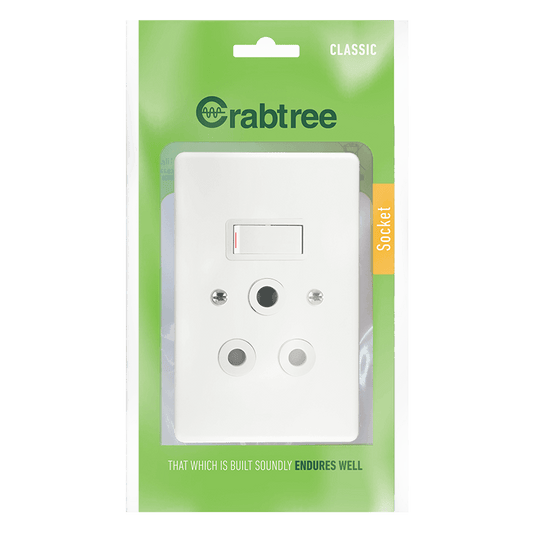 Crabtree Classic Single Socket Vertical with Coverplate