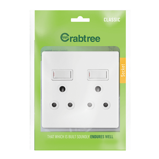 Crabtree Classic Double Switched Socket with Coverplate