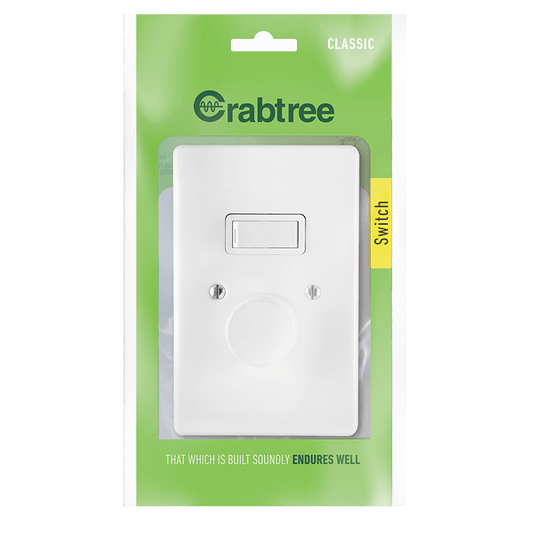 Crabtree Classic 1/2 Lever 500W LED Rotary Dimmer Switch Complete