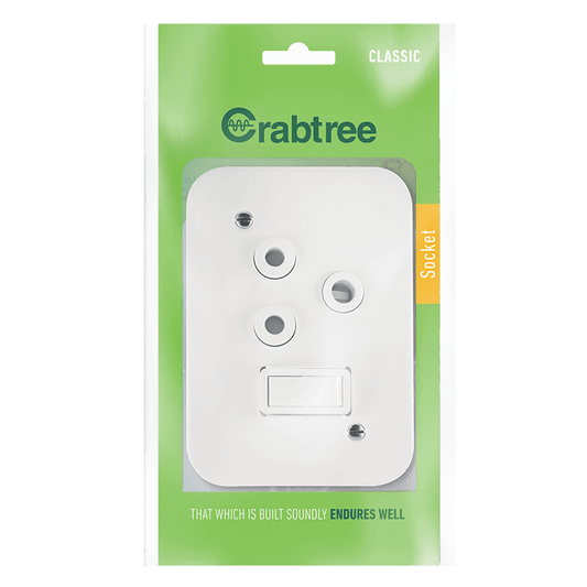 Crabtree Classic Industrial Single Switched 164-1 STD Socket on Surface Box