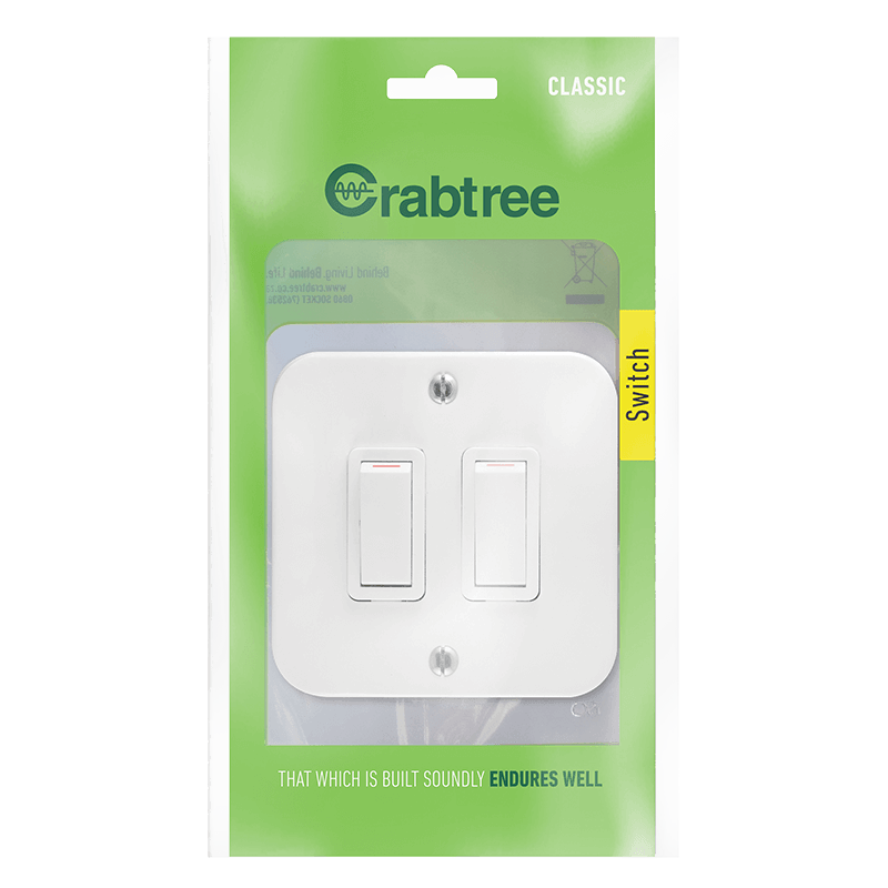 Crabtree Classic Industrial 2 Lever 1 Way Switch on Surface Box