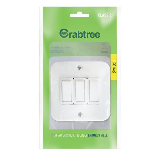 Crabtree Classic Industrial 3 Lever 1 Way Switch on Surface Box