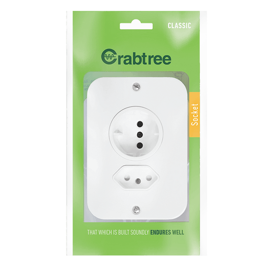 Crabtree Classic Industrial Schuko Combo Socket 1×164-2 + 1×164-6