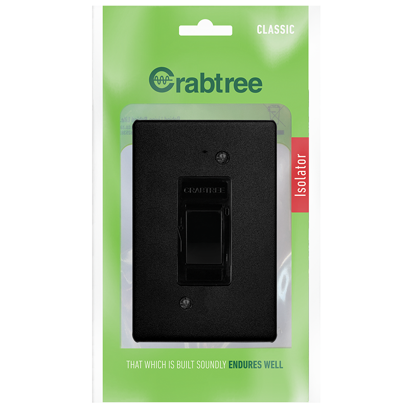 Crabtree Classic 30A Double Pole Isolator With Coverplate