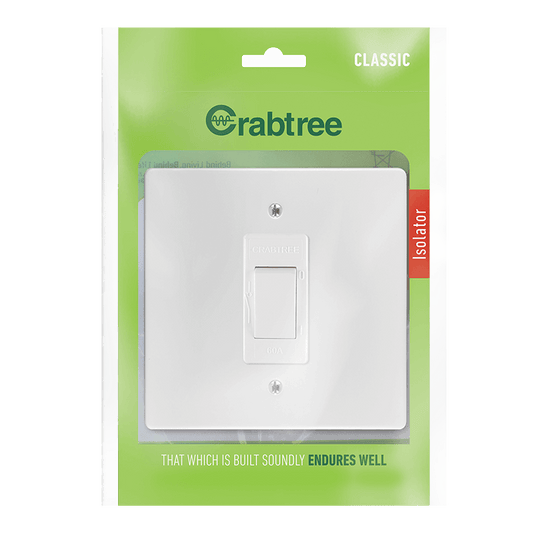 Crabtree Classic Double Pole 60A Isolator Coverplate