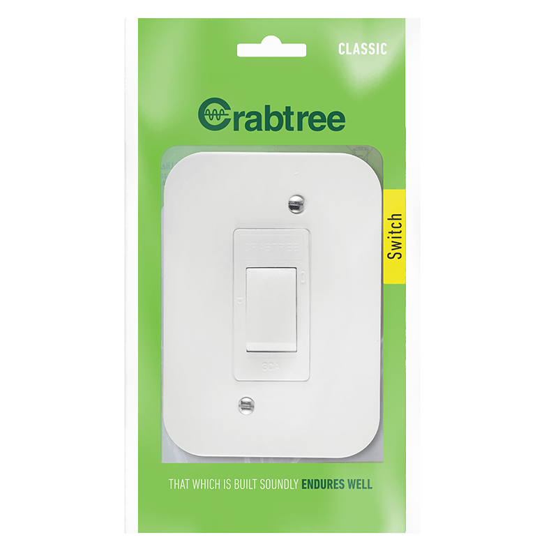Crabtree Classic Industrial Double Pole 30A Isolator in Surface Box