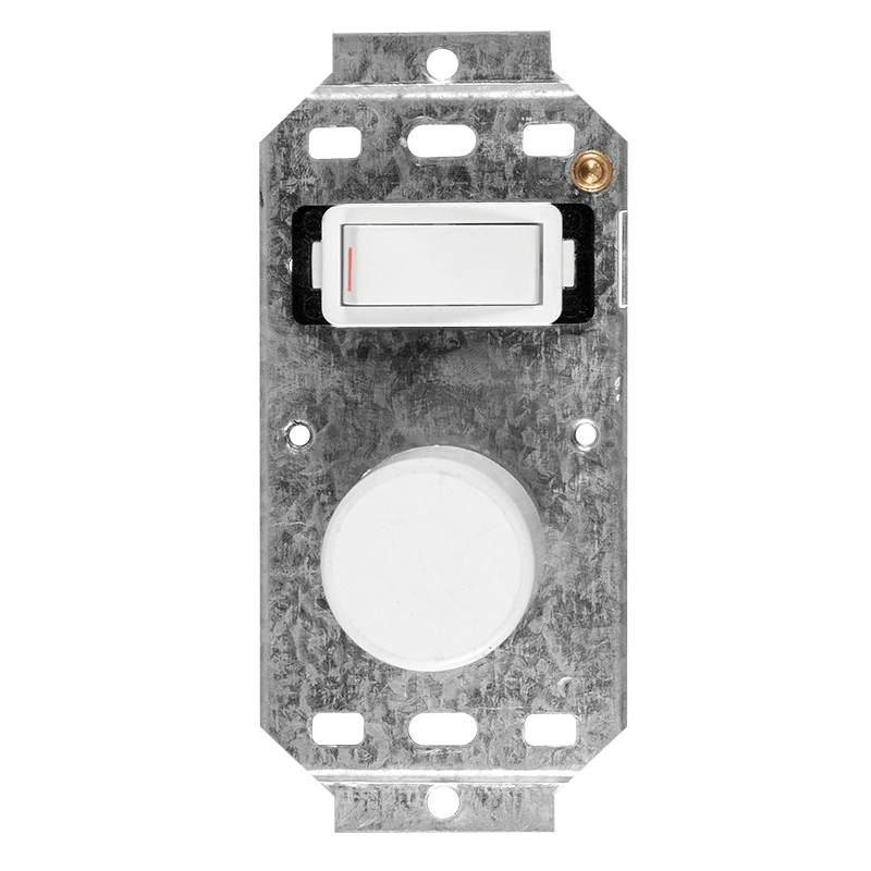 Crabtree Classic 1 Lever 600W Rotary Dimmer Switch on 2x4 Yoke