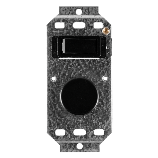 Crabtree Classic 1 Lever 600W Rotary Dimmer Switch on 2×4 Yoke Black