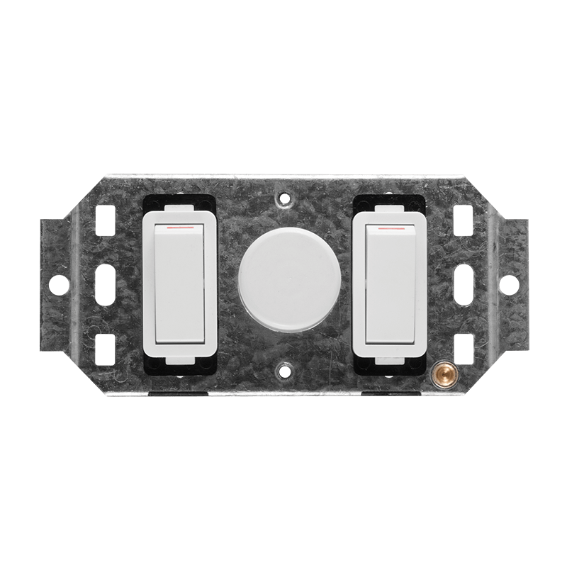 Crabtree Classic 2 Lever 600W Rotary Dimmer Switch on 2×4 Yoke