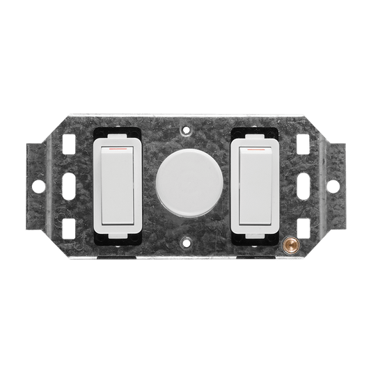 Crabtree Classic 2 Lever 600W Rotary Dimmer Switch on 2×4 Yoke