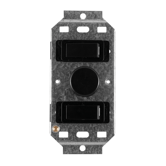 Crabtree Classic 2 Lever 600W Rotary Dimmer Switch on Yoke