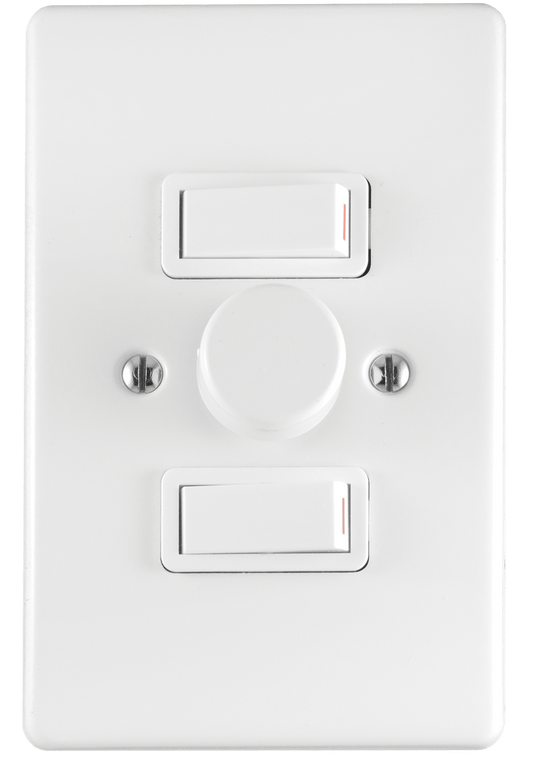 Crabtree Classic 2 Lever 600W Rotary Dimmer Switch on 2x4 Yoke