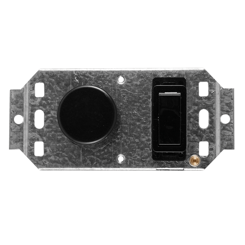 Crabtree Classic 1 Lever 800W Rotary Dimmer Switch on 2×4 Yoke, Black