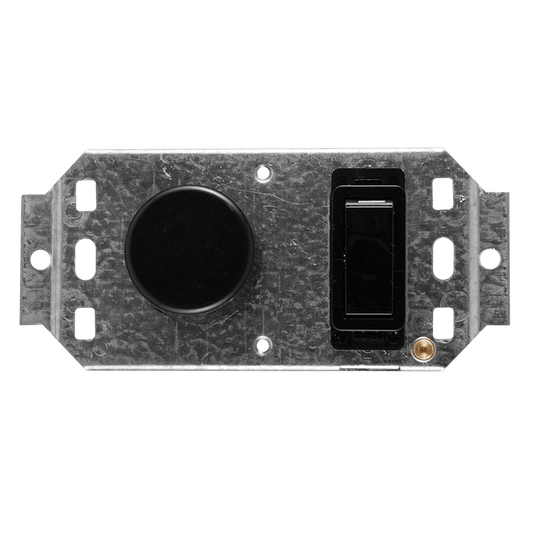 Crabtree Classic 1 Lever 800W Rotary Dimmer Switch on 2×4 Yoke, Black