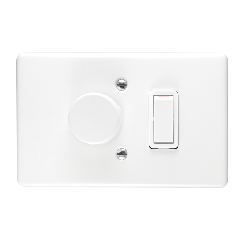 Crabtree Classic 800W Rotary Dimmer Switch with Steel Coverplate